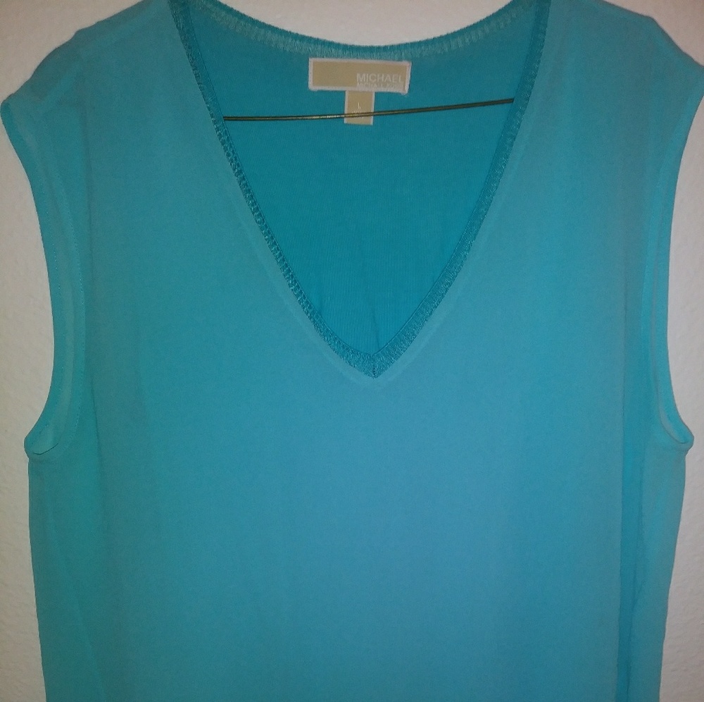 Like New Michael Kors chiffon Blue Sleeveless Top